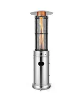 Costway 40000 Btu Patio Heaters Stainless Steel Round Propane Glass Tube Flame