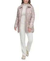 Calvin Klein Women's Faux-Fur-Collar Quilted Coat