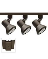 Juno 3-Light Bronze Flared Head Floating Canopy Track Kit