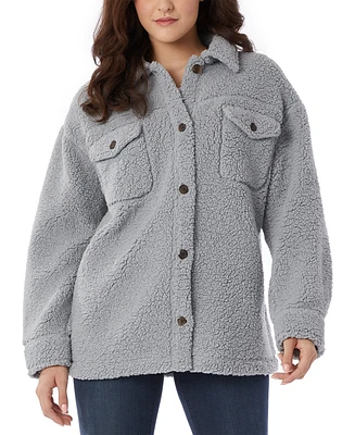 32 Degrees Women's Relaxed-Fit Fleece Shirt Jacket