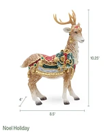 Fitz and Floyd Noel Holiday Standing Deer Candle Holder, 10.25-in