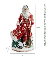 Fitz and Floyd Studio Collection 12.75-Inch Town & Country Santa Figurine, 12.75-inch