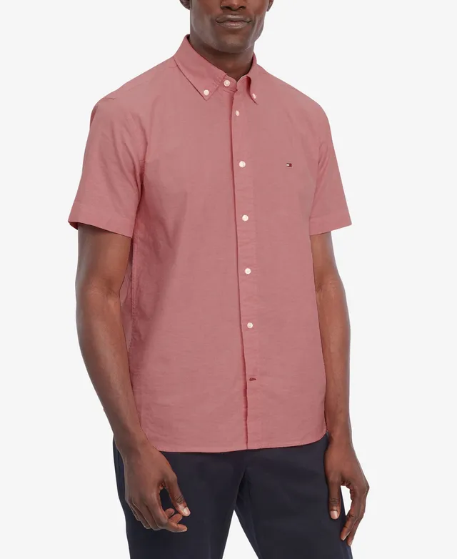 Tommy Hilfiger Men's Classic Fit Short Sleeve Button-Down Oxford Shirt