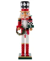 Kurt Adler 15" Nutcracker with Gift Box and Wreath