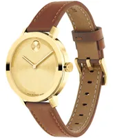 Movado Women's Bold Evolution 2.0 Swiss Quartz Cognac Leather Watch 34mm