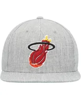 Men's Mitchell & Ness Heather Gray Miami Heat Hardwood Classics 2.0 Snapback Hat
