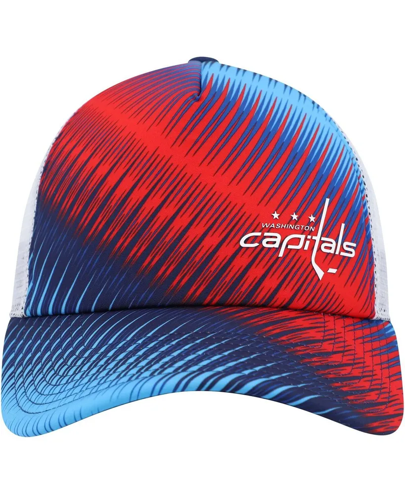 Women's adidas Blue, White Washington Capitals Graphic Foam Trucker Snapback Hat