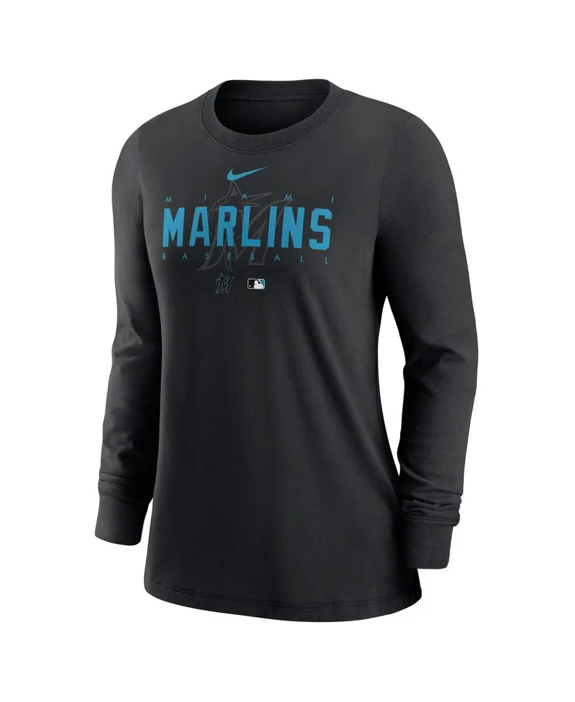 Women's Nike Black Miami Marlins Authentic Collection Legend Performance Long Sleeve T-shirt