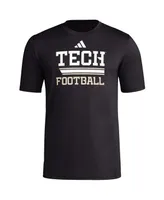 Men's adidas Black Georgia Tech Yellow Jackets Sideline Strategy Glow Pregame T-shirt