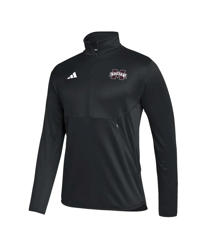 Men's adidas Black Mississippi State Bulldogs 2023 Sideline Aeroready Half-Zip Top