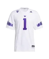 Men's adidas #1 White Washington Huskies Premier Football Jersey