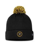 Men's Fanatics Black Pittsburgh Penguins 2023 Nhl Draft Cuffed Knit Hat with Pom