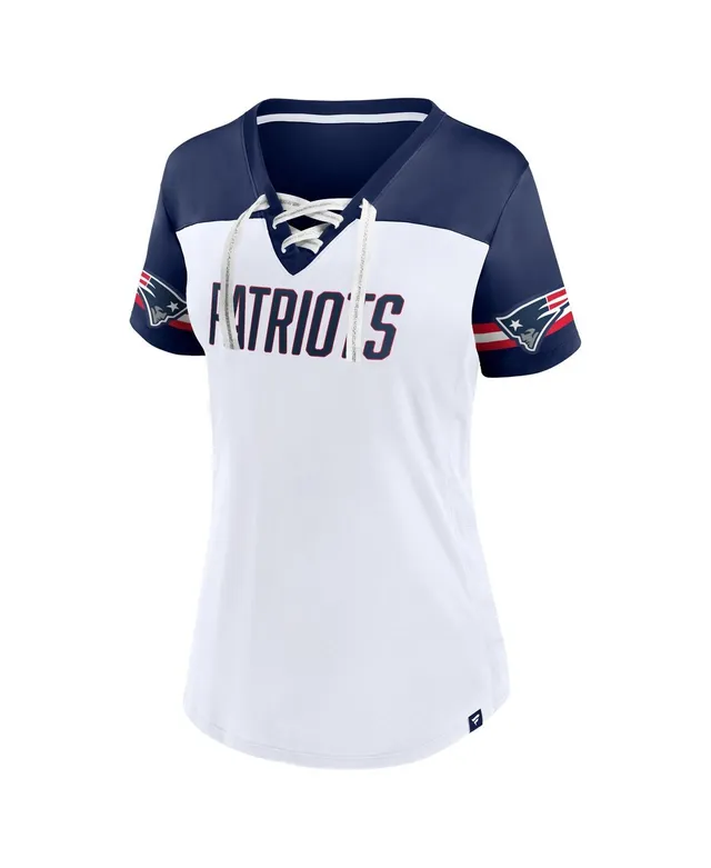 Women's Fanatics Branded Mac Jones Navy New England Patriots Player Icon  Name & Number V-Neck Pullover Hoodie