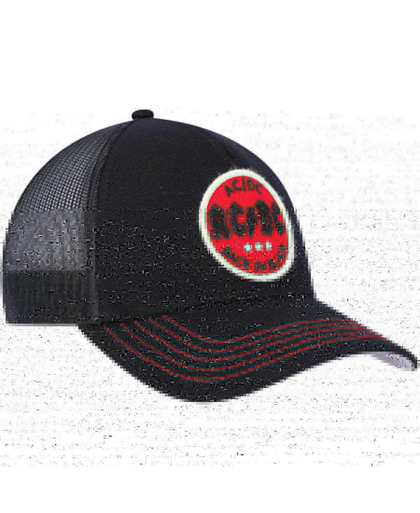 Men's American Needle Black Ac/Dc Valin Trucker Snapback Hat