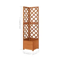 vidaXL Corner Trellis Planter 15.7"x15.7"x59" Solid Fir Wood