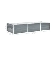 vidaXL Garden Raised Bed Galvanized Steel 94.5"x31.5"x17.7" Gray