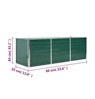 Garden Raised Bed Galvanized Steel 94.5"x31.5"x31.3" Green