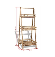 vidaXL 3-Tier Folding Bamboo Plant Rack