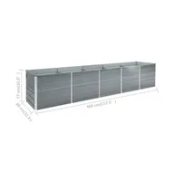 vidaXL Garden Raised Bed Galvanized Steel 157.5"x31.5"x30.3" Gray