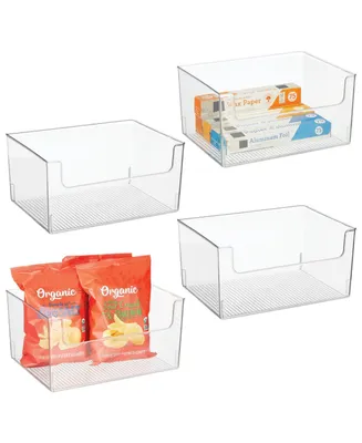 mDesign Kitchen Plastic Storage Organizer Bin Open Front - Pack