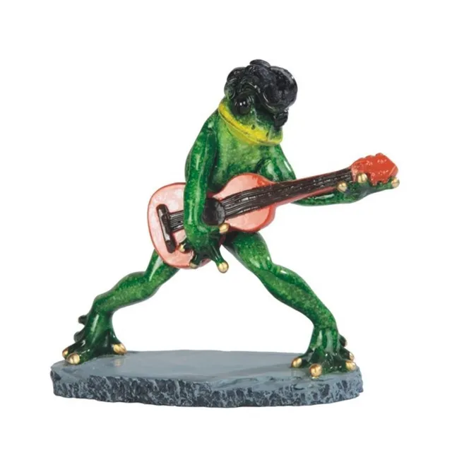 Fc Design 6H Musician Frog Statue Frog with Guitar Funny Animal Decoration  Figurine Home Decor Perfect Gift for House Warming, Holidays and Birthdays