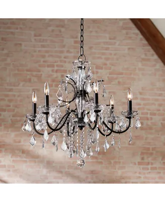 Beverly Dark Bronze Chandelier Lighting 26" Wide Vintage Style Clear Crystal Accents 6