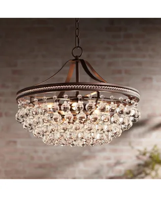 Vienna Full Spectrum Wohlfurst Bronze Small Pendant Chandelier Lighting 20 1/4" Wide Clear Crystal 5