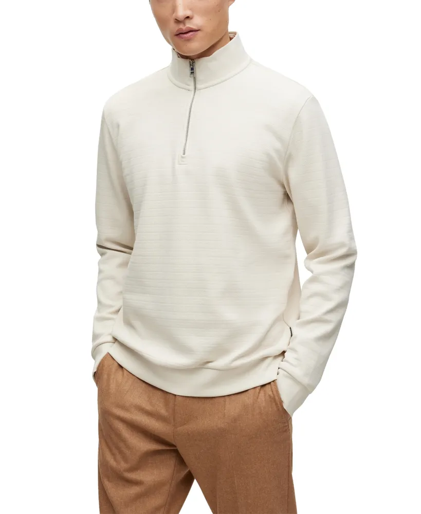 Boss by Hugo Boss Men's Jacquard Zip-Neck Sweatshirt