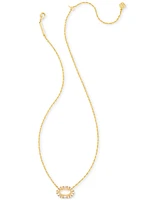 Kendra Scott Gold-Tone Elisa Crystal Frame Short Pendant Necklace, 16" + 3" extender