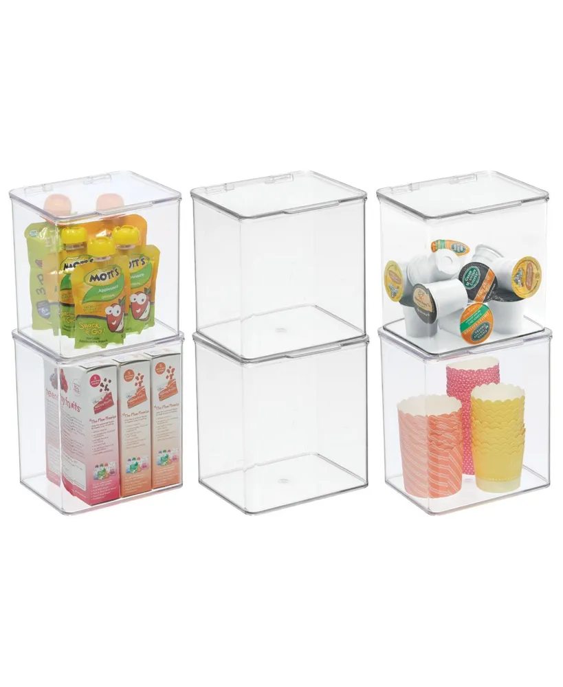 Large Clear Storage Container With Lid and Handles, Set of 3 