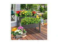 2 Tier Wooden Raised Garden Bed with Legs Drain Holes