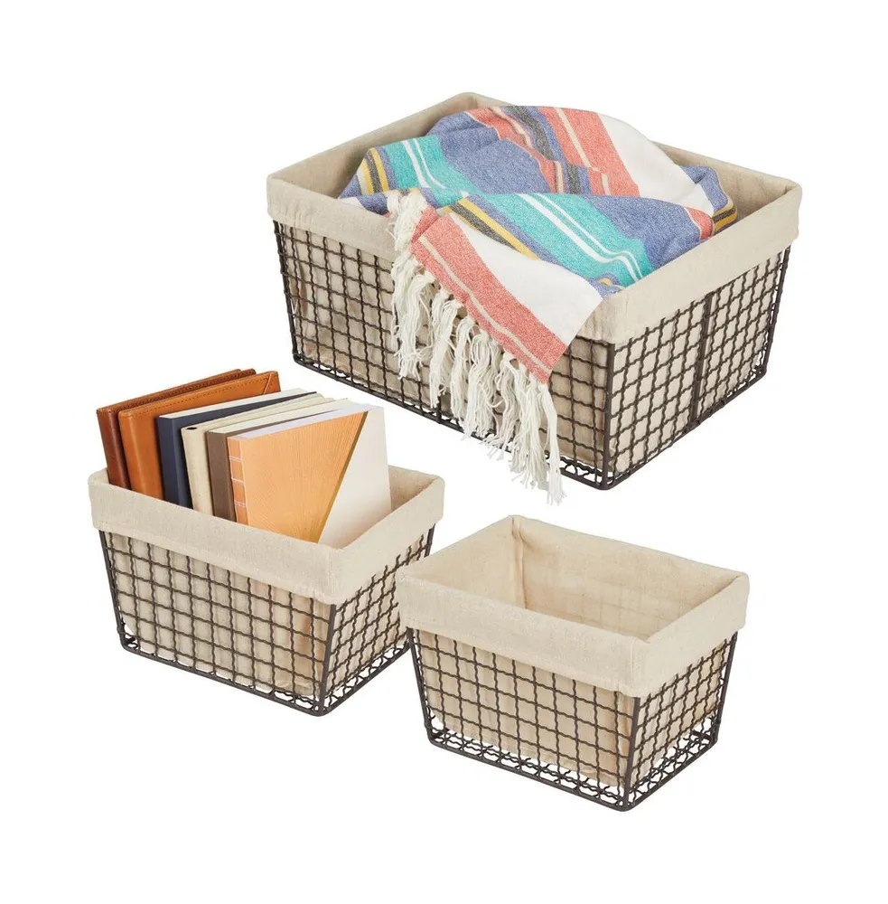 mDesign Woven Ombre Farmhouse Kitchen Pantry Food Storage Organizer Basket Bin