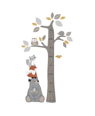 Lambs & Ivy Woodland Forest Tree with Animals Kids Growth Chart Wall Decals