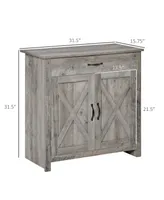 Homcom 32" Modern Farm Style Sideboard Storage Buffet Server Cabinet Organizer