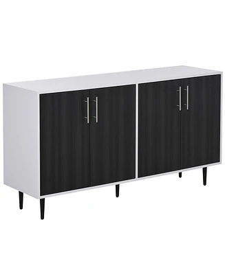 Homcom Modern Sideboard, Buffet Cabinet, Console Table with Adjustable Shelves, Anti-Topple Design, and Large Countertop, Grey