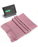 Mio Marino Women Wide Knit Ribbed Scarf