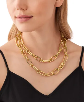 Michael Kors 14K Gold Plated Empire Chain Double Layer Necklace