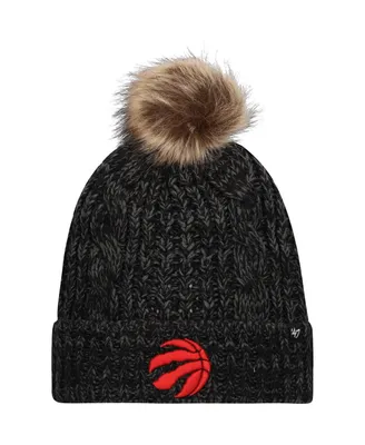 Women's '47 Brand Black Toronto Raptors Meeko Cuffed Knit Hat with Pom