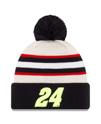 Men's New Era Cream William Byron Axalta Cuffed Pom Knit Beanie