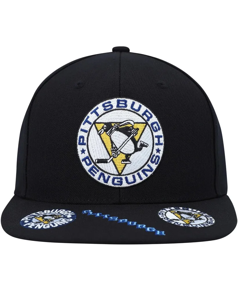 Men's Mitchell & Ness Black Pittsburgh Penguins Vintage-Like Hat Trick Snapback Hat