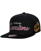 Men's Mitchell & Ness Black Cleveland Cavaliers Hardwood Classics Script 2.0 Snapback Hat