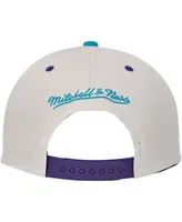 Men's Mitchell & Ness Cream Charlotte Hornets Hardwood Classics Pop Snapback Hat