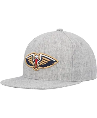 Men's Mitchell & Ness Heather Gray New Orleans Pelicans Hardwood Classics 2.0 Snapback Hat