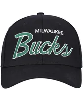 Men's Mitchell & Ness Black Milwaukee Bucks Mvp Team Script 2.0 Stretch Snapback Hat