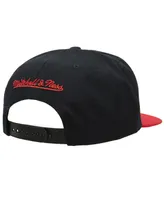 Men's Mitchell & Ness Black Houston Rockets Hardwood Classics Mvp Team Script 2.0 Snapback Hat