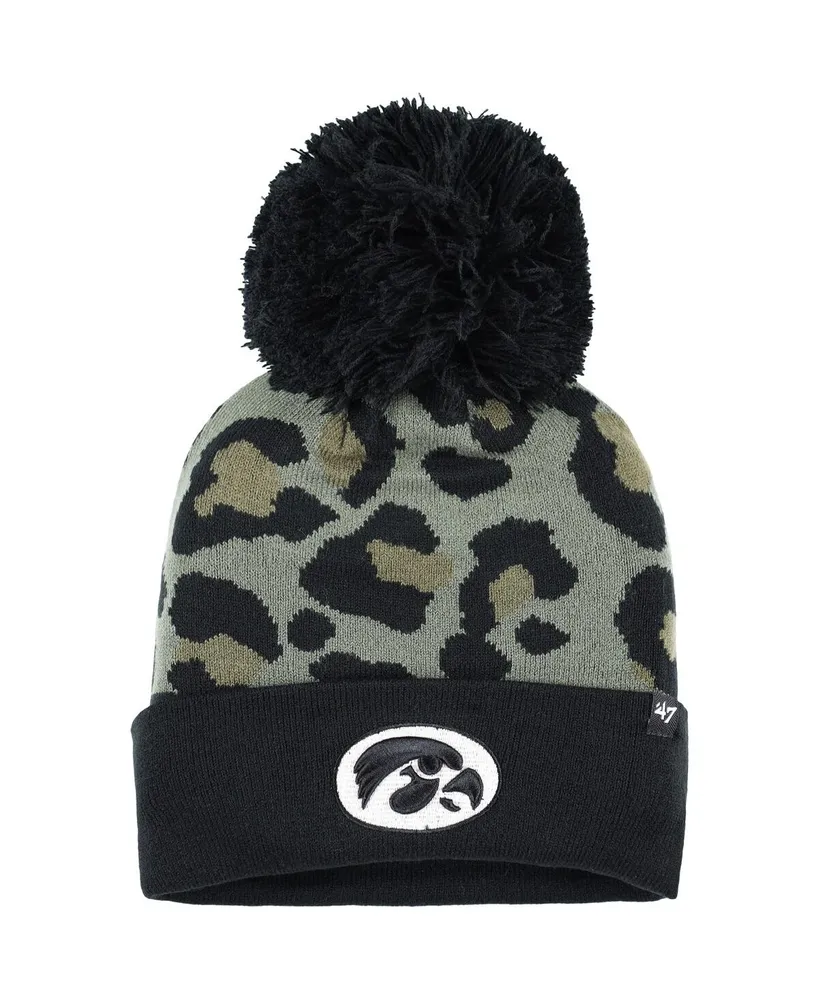 Women's '47 Brand Hunter Green Iowa Hawkeyes Bagheera Cuffed Knit Hat with Pom