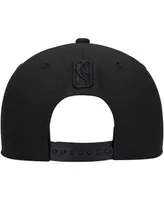 Men's New Era Charlotte Hornets Black On Black 9FIFTY Snapback Hat