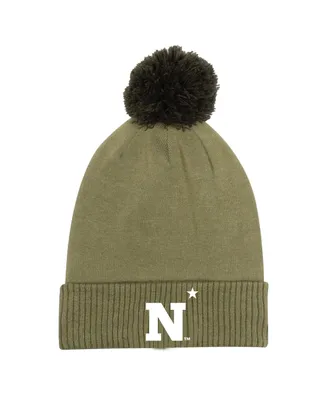 Men's Under Armour Green Navy Midshipmen Freedom Collection Cuffed Knit Hat with Pom