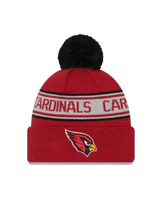 Men's New Era Cardinal Arizona Cardinals Repeat Cuffed Knit Hat with Pom