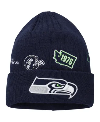 Big Boys and Girls New Era College Navy Seattle Seahawks Identity Cuffed Knit Hat